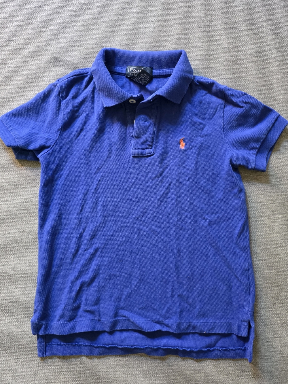 Ralph Lauren Boys Polo Shirt in Royal Blue with Orange Logo